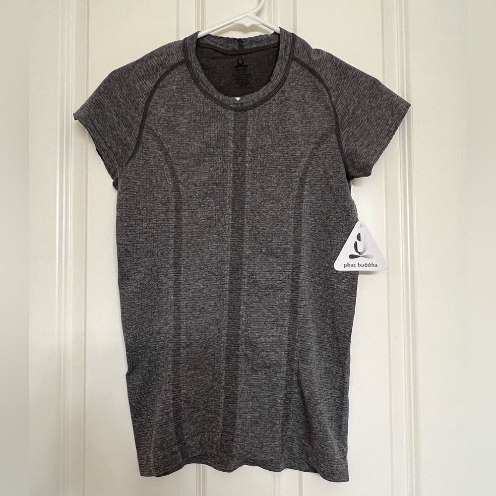 NWT Phat Buddha Stretchy Grey Athletic Tee - One size